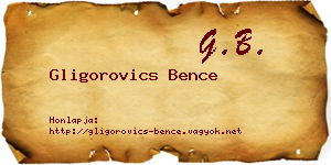 Gligorovics Bence névjegykártya